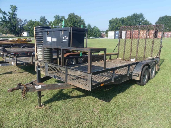 6x16 Trailer (No Title - Bill of Sale Only): T/A, 6' Drop Down Ramp, Storag