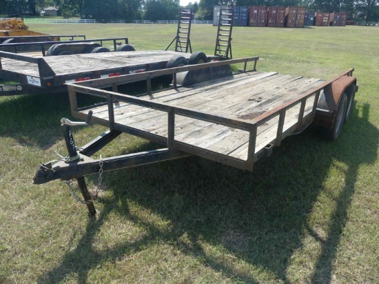 16' Trailer (No Title - Bill of Sale Only): T/A, Pull Out Metal Ramps