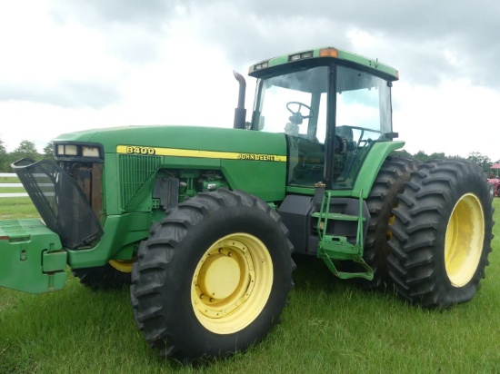 John Deere 8400 MFWD Tractor, s/n RW8400P011755: Encl. Cab, Front Counterwe
