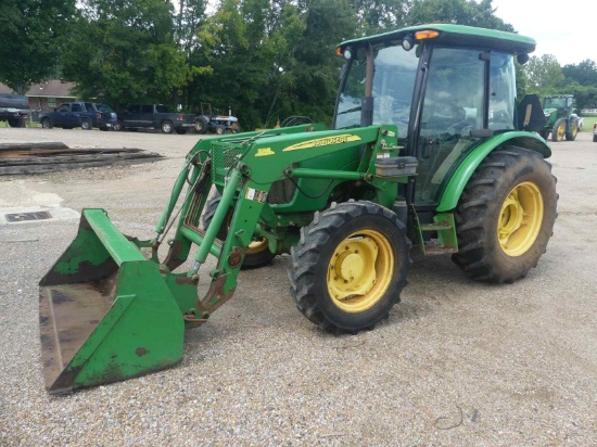 John Deere 5075E MFWD Tractor, s/n 1LV5075EHDY245327: Encl. Cab, JD 553 Loa