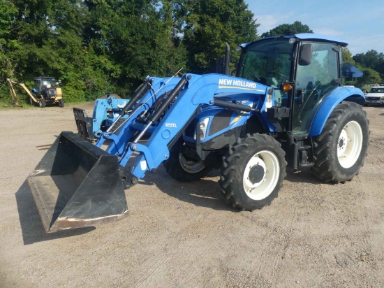 New Holland T4.75 Powerstar MFWD Tractor, s/n ZCAE05892: C/A, NH 655TL Load