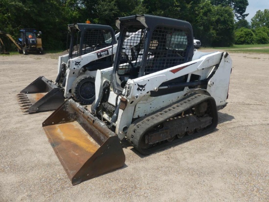 2018 Bobcat T550 Skid Steer, s/n AJZV19001: Canopy, GP Bkt., Rubber Tracks,