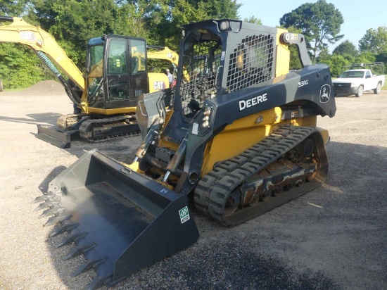 2023 John Deere 331G Skid Steer, s/n 1T0331GKVPF444538: Canopy, 84" Bkt. w/