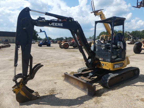 2018 John Deere 35G Mini Excavator, s/n 1FF035GXPJK284982: Canopy, Blade, H