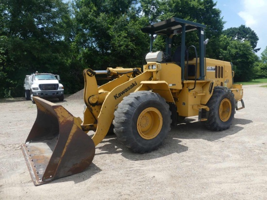 Kawasaki 65ZV-2 Rubber-tired Loader, s/n 65H45487: Canopy, 96" GP Bkt., 20.