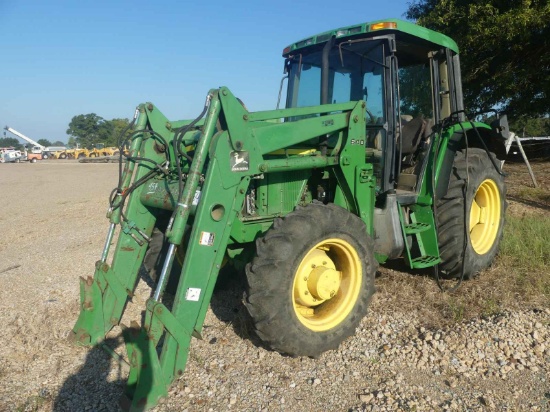 John Deere 6210 MFWD Tractor, s/n 302756L (Salvage): Cab, JD 640 Loader, No