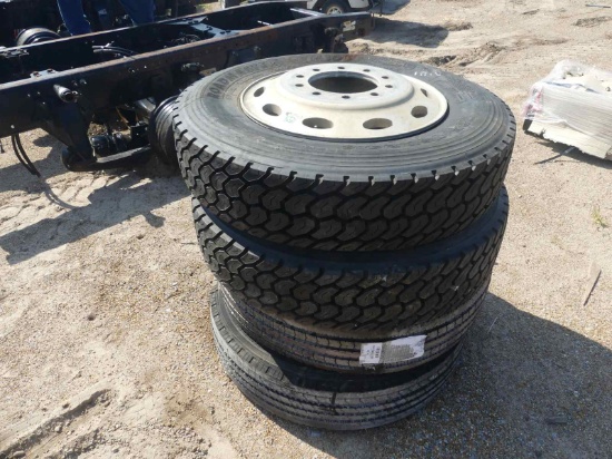 (4) 285/75R24.5 Tires w/ Rims