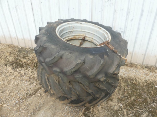 Set of 18.4-34 Dual Tires w/ Ford Rims