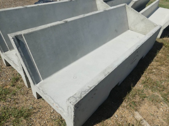 Precast 8' Open Ended J Bunk Feed Trough w/ One End Cap