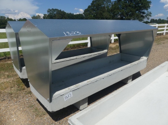 3x10 Concrete Feed Trough w/ Galvanized Metal Roof