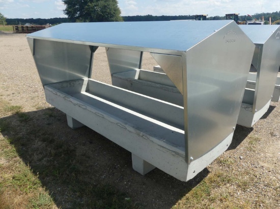 3x10 Concrete Feed Trough w/ Galvanized Metal Roof