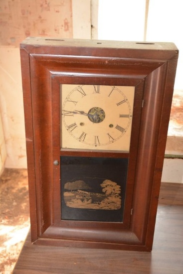 Wall Case Clock, Seth Thomas Weighted, Good Shape