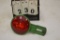 Green Metal License Plate Topper Reflector W/ Red & Amber Glass