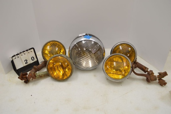 Right Hand Headlight For 1939 Chevy Standard Car & 2 Sets Of Fog Lights W/