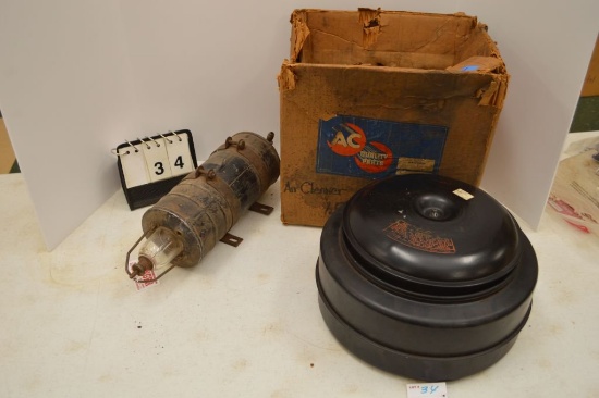 Vacuum Tank With Bowl & 1950-54 Chevy Air Cleaner - Nos