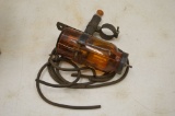 Vintage Windshield Washer Unit Accy W/ Amber Colored Bottle