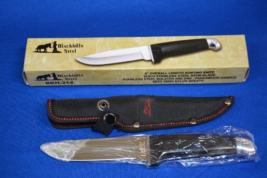 Black Hills, 9" Overall Length Knife, #3cr13 Ss W/ Sheath, #bkh-214