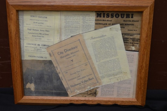 Framed Miniature Book Pieces Of Maryville City Directory From 1940