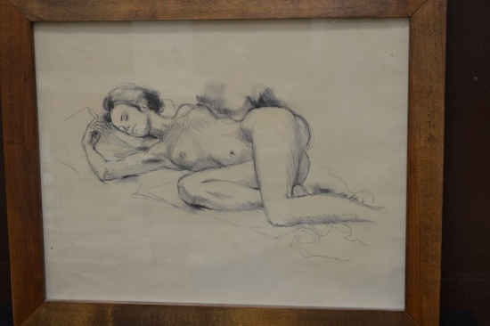 Charcoal Drawing Of Nude Female By Steve Leipe '76