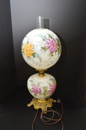 Marjorie Myers Hand Painted Beautiful Gone With The Wind Double Globe Lamp