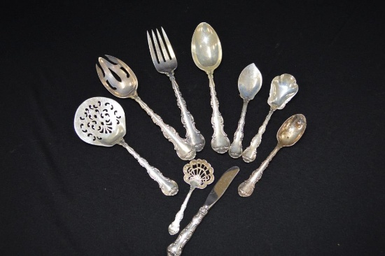 Gorham Sterling Silver Serving Cutlery Serving Set And Various Sugar Spoons