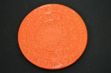 Frankoma - Orange Trivet W/ Cherokee Alphabet