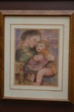 Chalk Portrait Of Mother & Child By R. Gradam '92