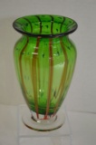 Green Striped Vase - Unmarked
