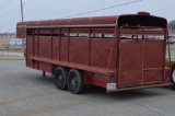 1988 Coose 20 Ft Stock Trailer, New Tires, Good Floor