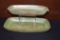 Pair of Frankoma Rectangular Casserole Dishes; 1 w/ Finger Holds has crack