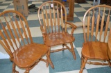 6 Matching Spindle Back Chairs (2 Captains) For Table In Lot 106