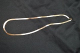 Herringbone Gold Necklace, Marked Aurafin - Italy