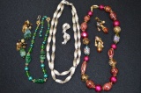 Asst Of Necklaces And Clip Earrings 