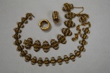 Set Of Holly Craft Amber/ Faux Pearl