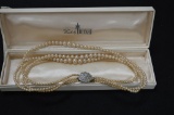 3- Strand Choker Style (pearl?) Off White With Rhinestones (trifari)
