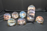 Set Of 10 Terry Redlin Plate/ Ornaments: Almost Home 1994; Sharing The Even