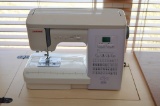 Janome 6260 Sewing Machine With Foot Pedal And Sewing Cabinet And Chair