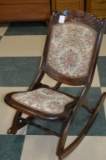 Tapestry Cushioned Folding Rocking Chair