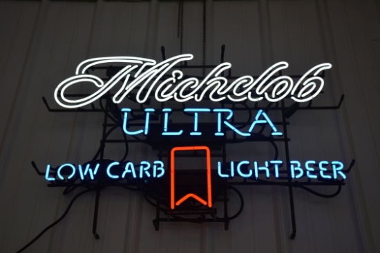Michelob Ultra Low Carb Light Beer Neon Window Sign