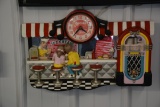 Coca-cola Battery Operated Wall Clock Of Drive-in Diner