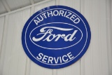 Oval Ford Motor Authorized Ford Service Metal Wall Sign