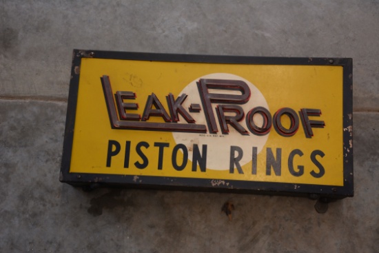 Leak Proof Piston Rings Lighted Sign, 25"x12"
