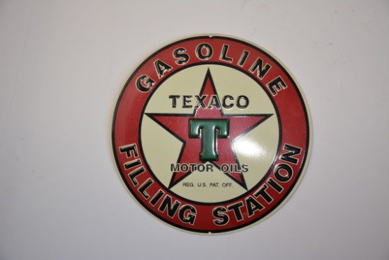 Round Texaco Filling Station Sign, 11"