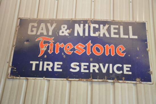 Firestone "gay & Nickell" Tire Service - 30"x50" - Porcelain