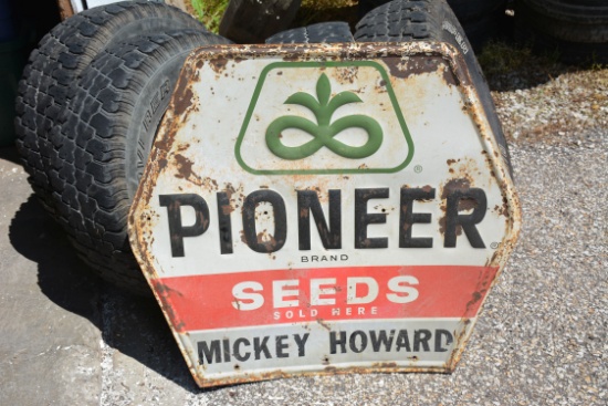 Pioneer Seed, Mickey Howard Dealer, Hexagon Sign, 36"x33"