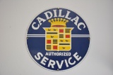 Cadillac Service Round Metal Sign, 11