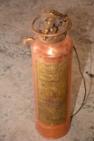 Copper And Brass Foamite Trade Mark Fire Extinguisher Made Into Lamp