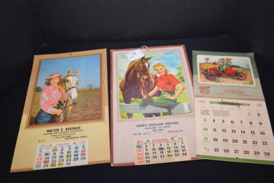 Pair Of 1953 & 1954 Advertising Calendars