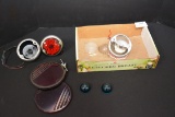 Box Of Miscellaneous Truck Stop Lamps, 1938-39 Ford W/ Misc Red & Blue Lens