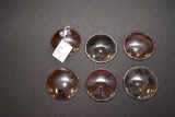 Lot Of 6 Glass Red Reflectors, Apprx 3 1/2 In. Wide